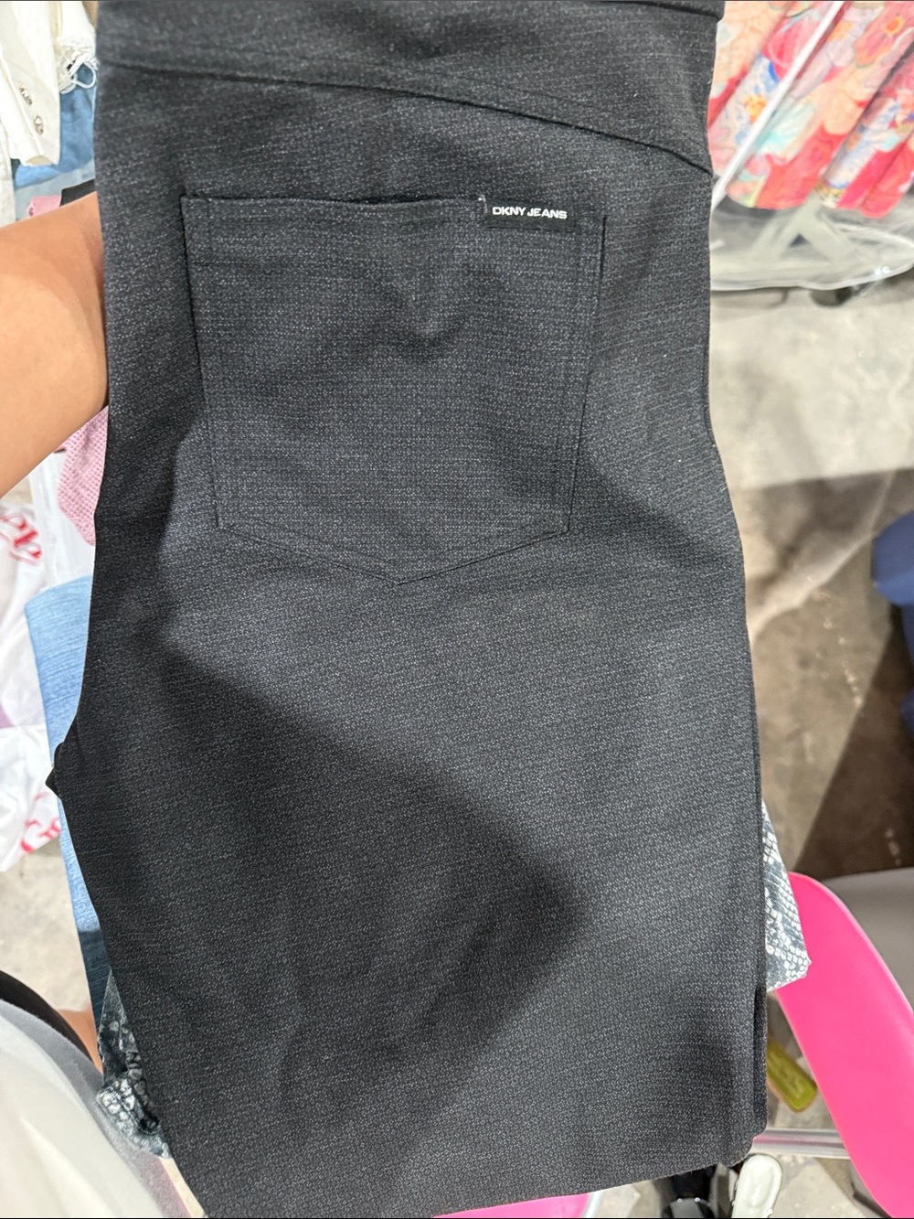 Dkny Black Textured Slim Chinos